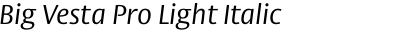 Big Vesta Pro Light Italic